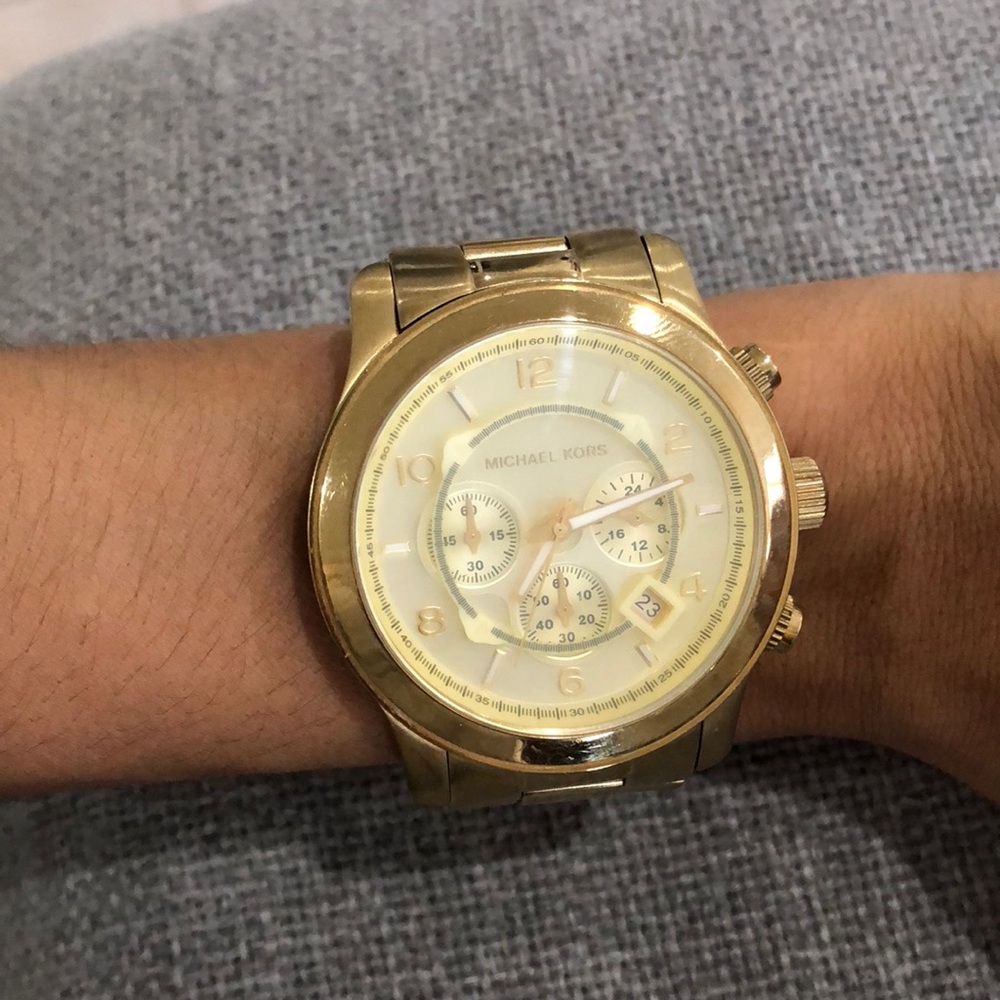 MIchael Kors Runway Oversized gold watch